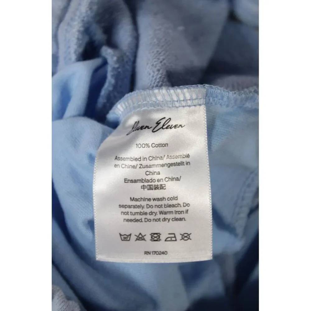 Eleven Eleven Women Sweat Shorts Blue Drawstring Cotton Size S